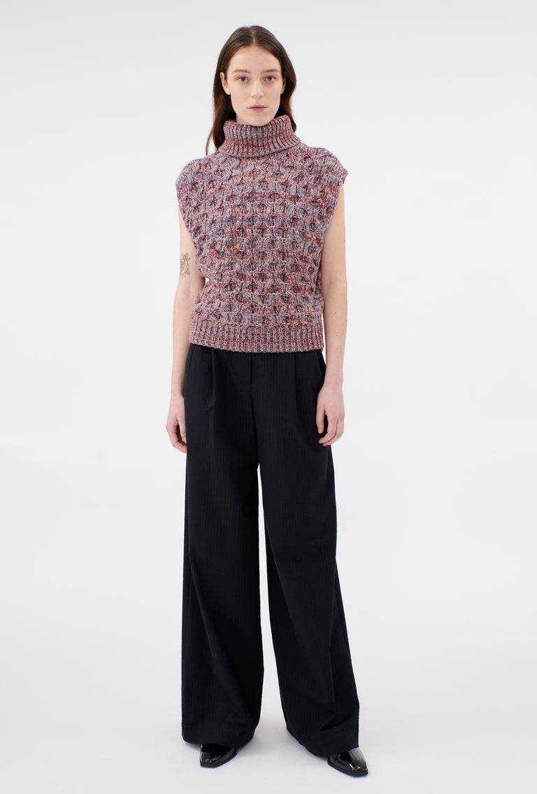 Odeeh Cash-Wool-Mouline Pullunder, Marble Red 2025
