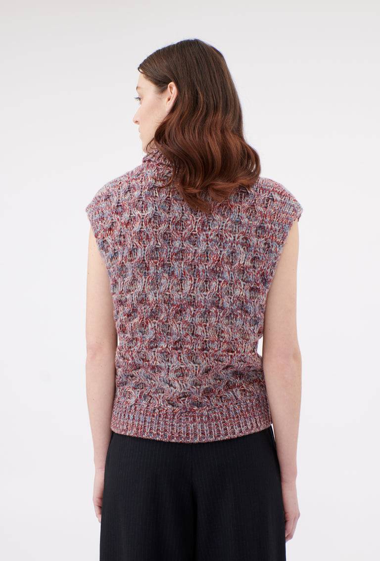 Odeeh Cash-Wool-Mouline Pullunder, Marble Red 2025