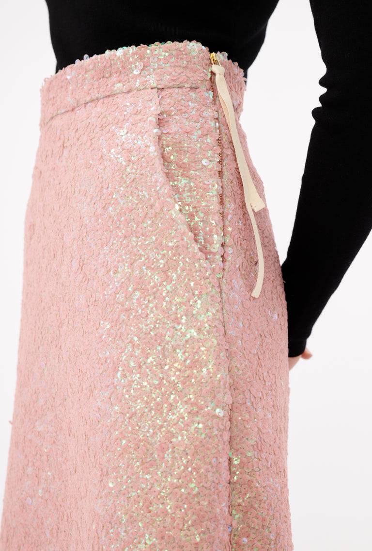 Odeeh Terry Sequins Rock, Rosé im Angebot