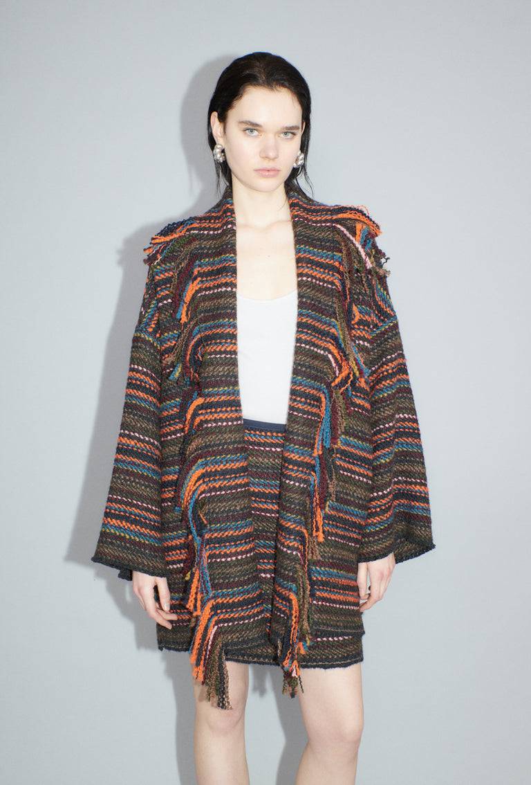 Odeeh Multicolor Stripe Jacke, Charcoal Günstiger Verkauf