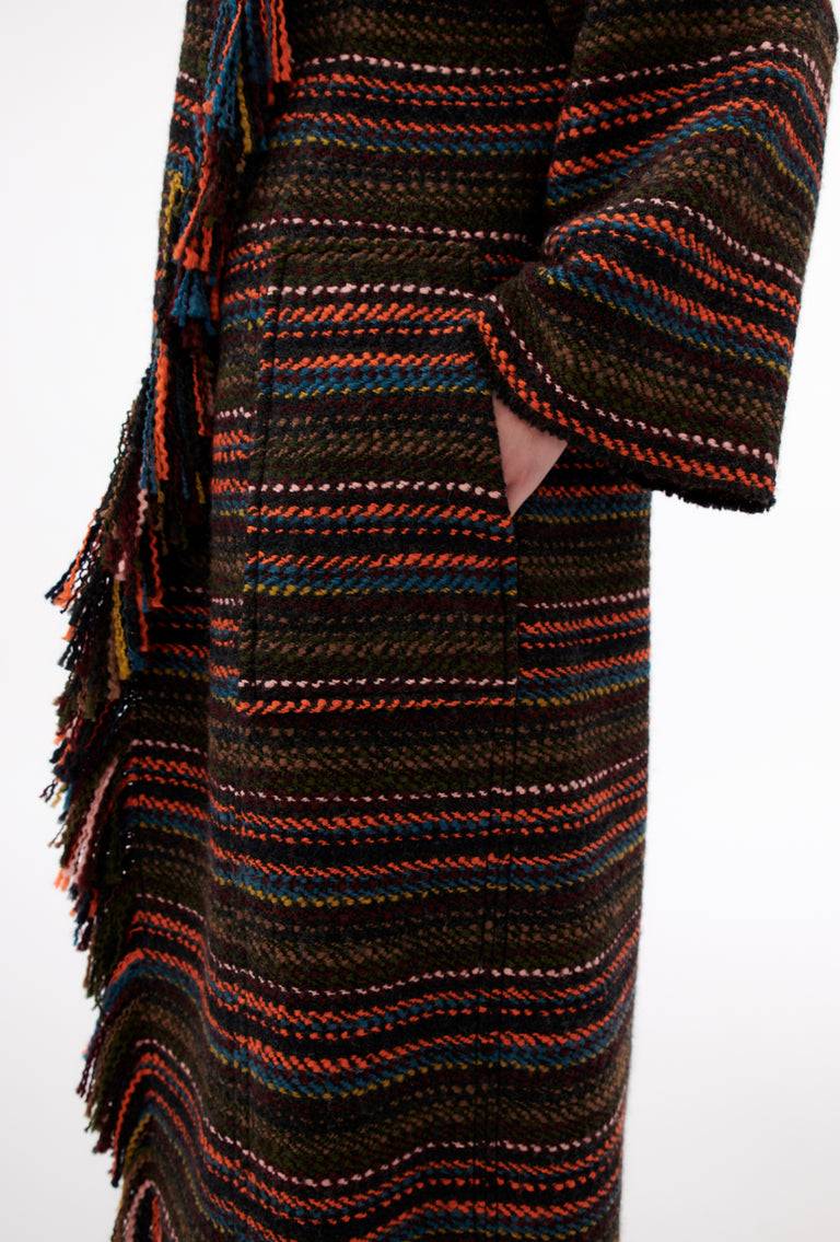 Odeeh Multicolor Stripe Mantel, Charcoal Fabrikverkauf