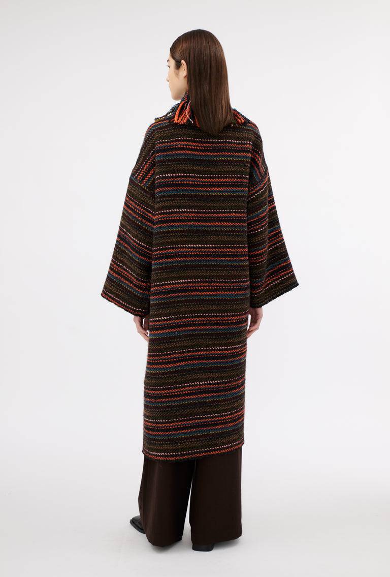 Odeeh Multicolor Stripe Mantel, Charcoal Fabrikverkauf
