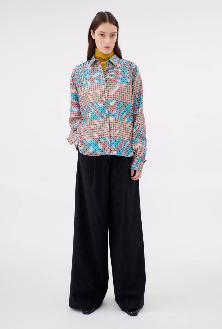 Odeeh Mini Tiles Bluse, Cerulean Rabatt