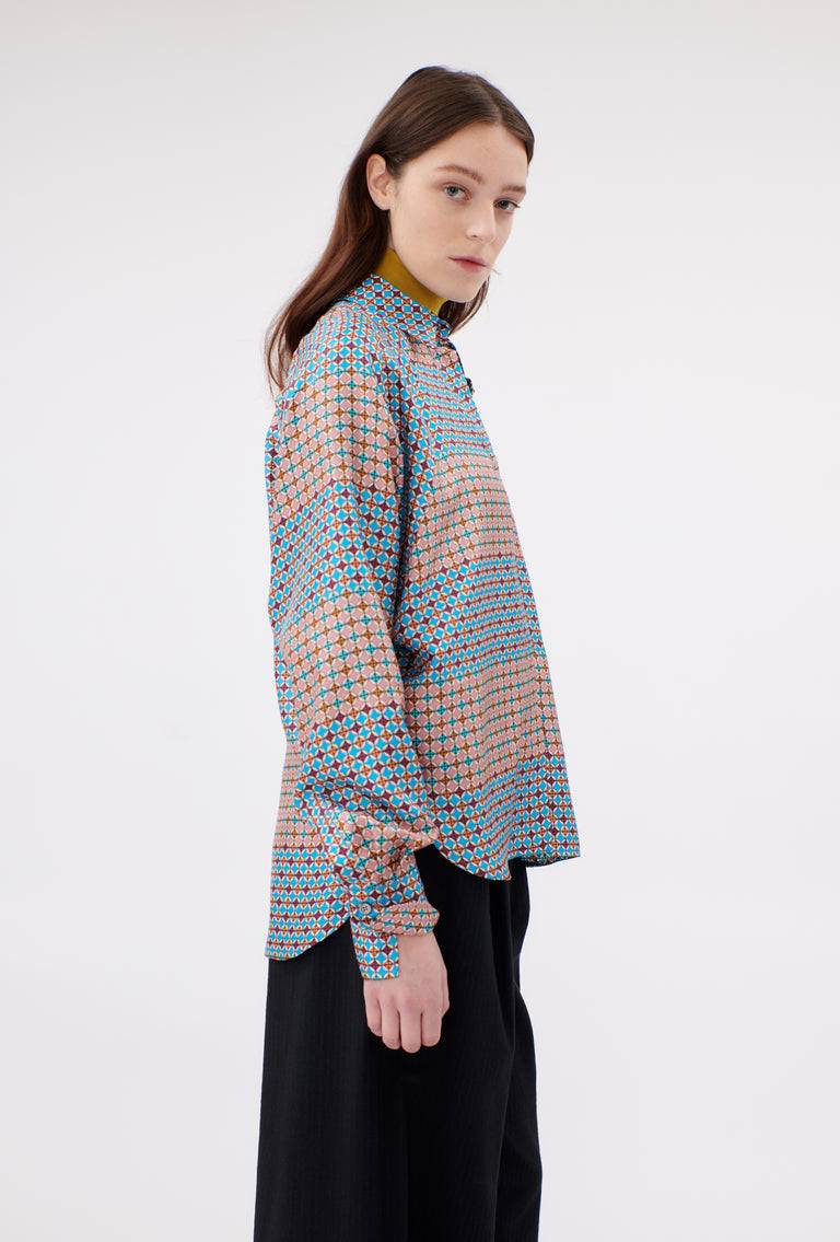 Odeeh Mini Tiles Bluse, Cerulean Rabatt