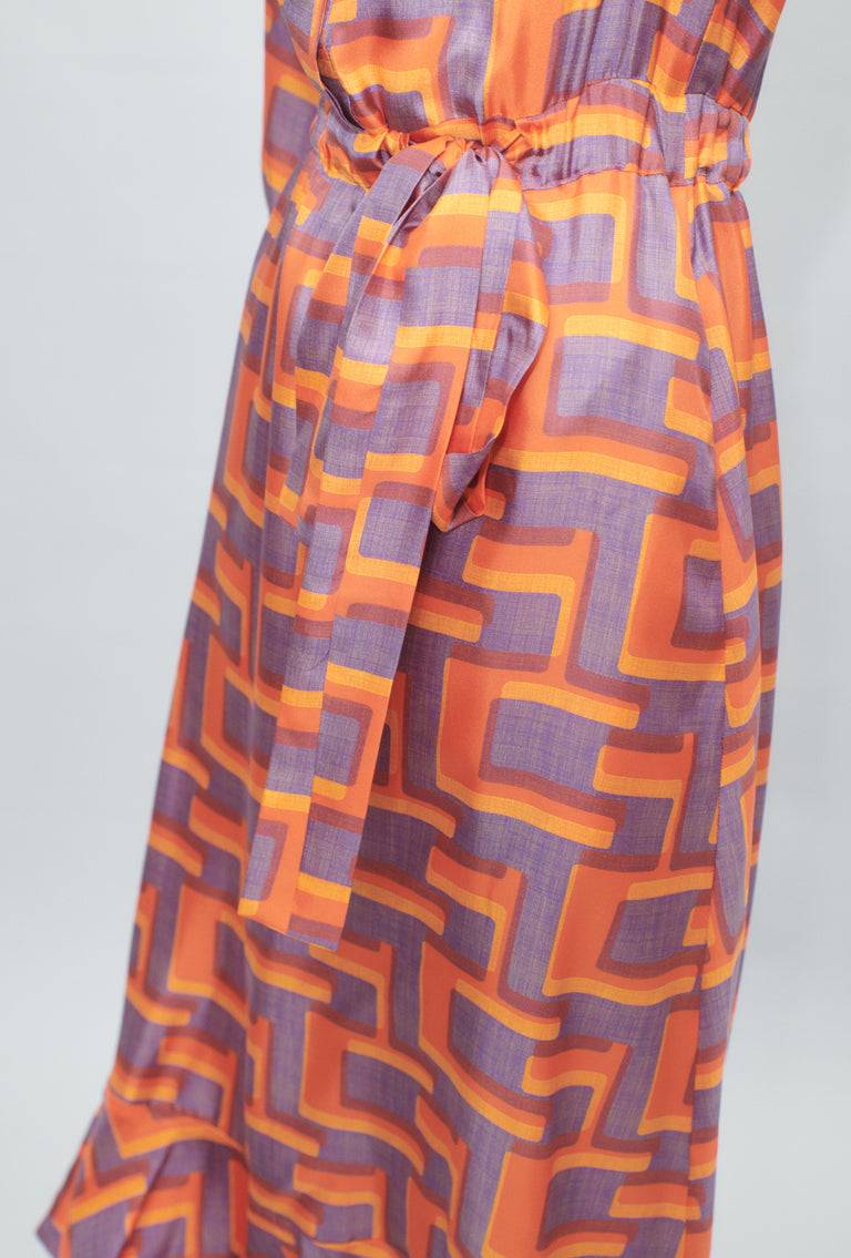 Odeeh Pop Art Maze Kleid, Glowing Orange Versandkostenfrei