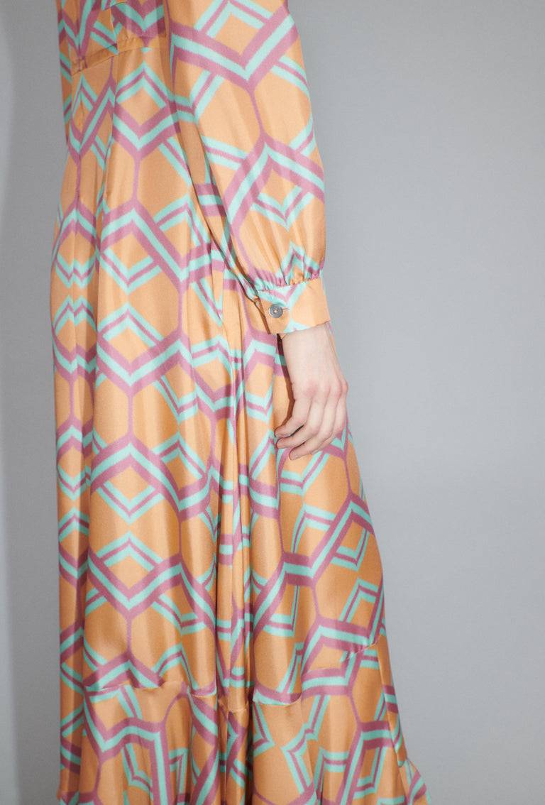 Odeeh Ribbon Zig Zag Kleid, Pale Peach Begrenztes Angebot