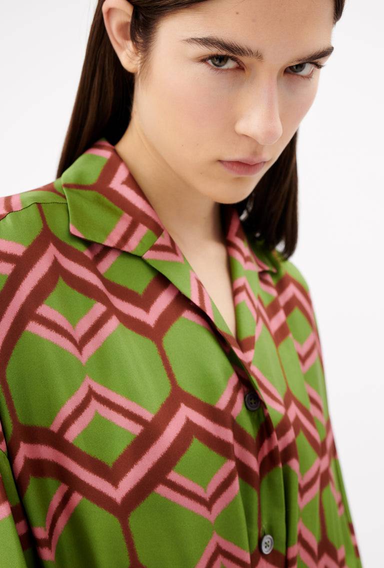 Odeeh Ribbon Zig Zag Kleid, Grass Green Online Shopping