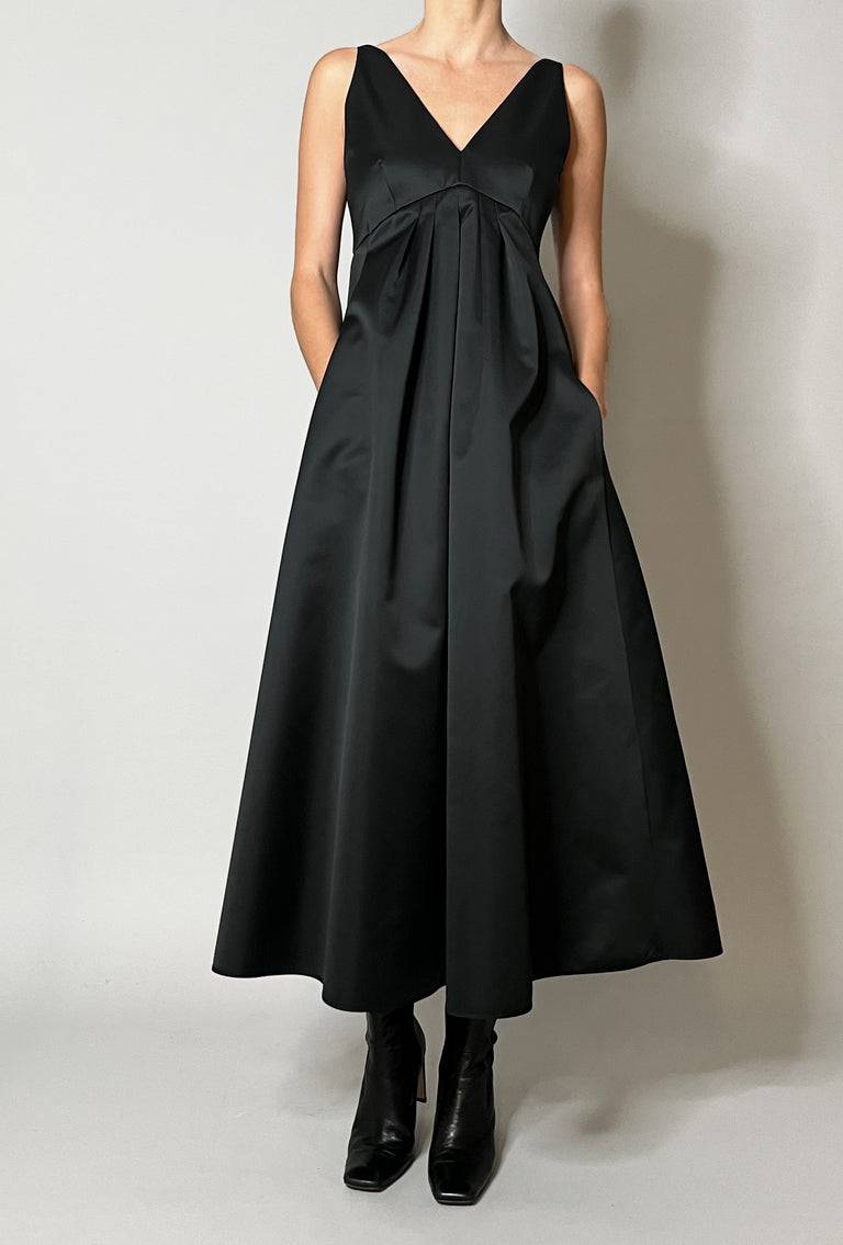 Odeeh Solid Duchesse Kleid, Jet Black Cyber Monday