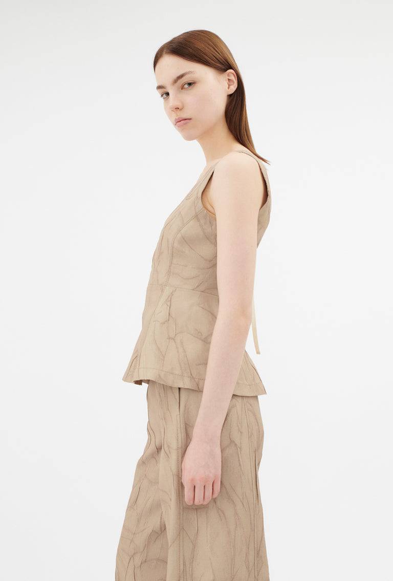 Odeeh Crinkled Duchesse Stonewashed Top, French Beige Muttertagsangebot