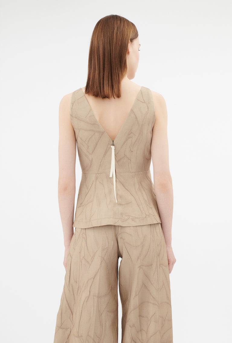 Odeeh Crinkled Duchesse Stonewashed Top, French Beige Muttertagsangebot