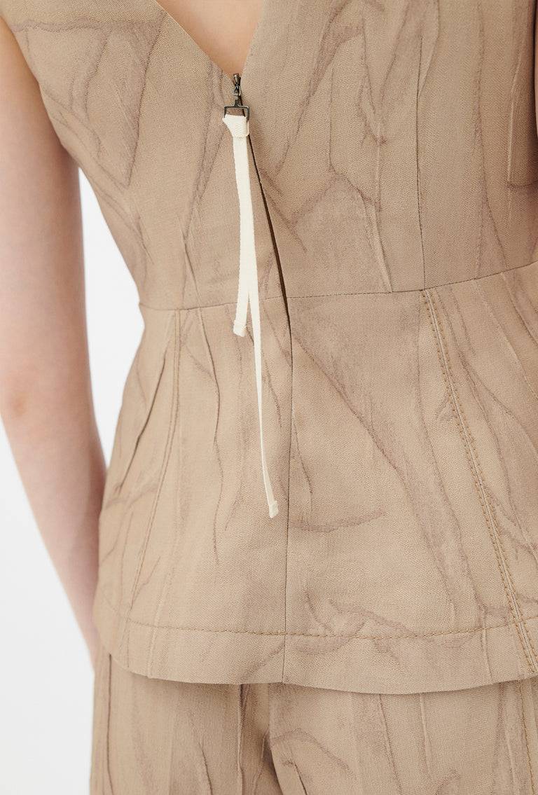 Odeeh Crinkled Duchesse Stonewashed Top, French Beige Muttertagsangebot