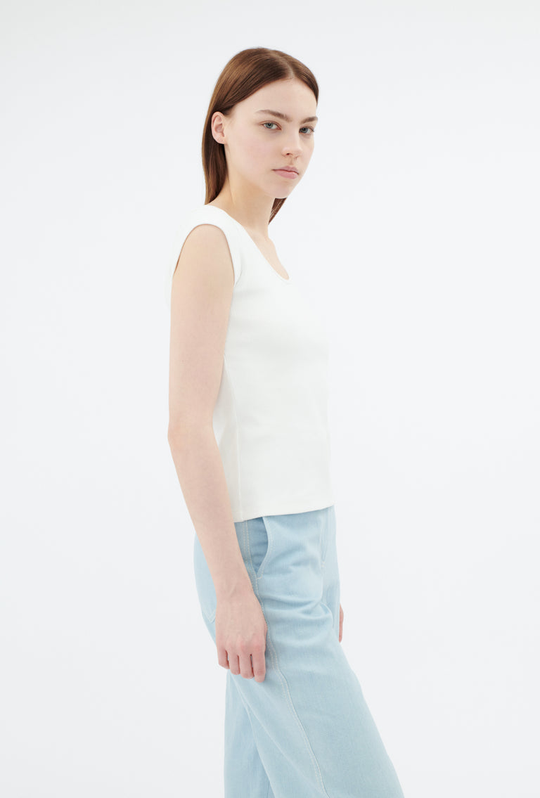 Odeeh Organic Cotton Rib T-Shirt, Milk Vatertagsangebot