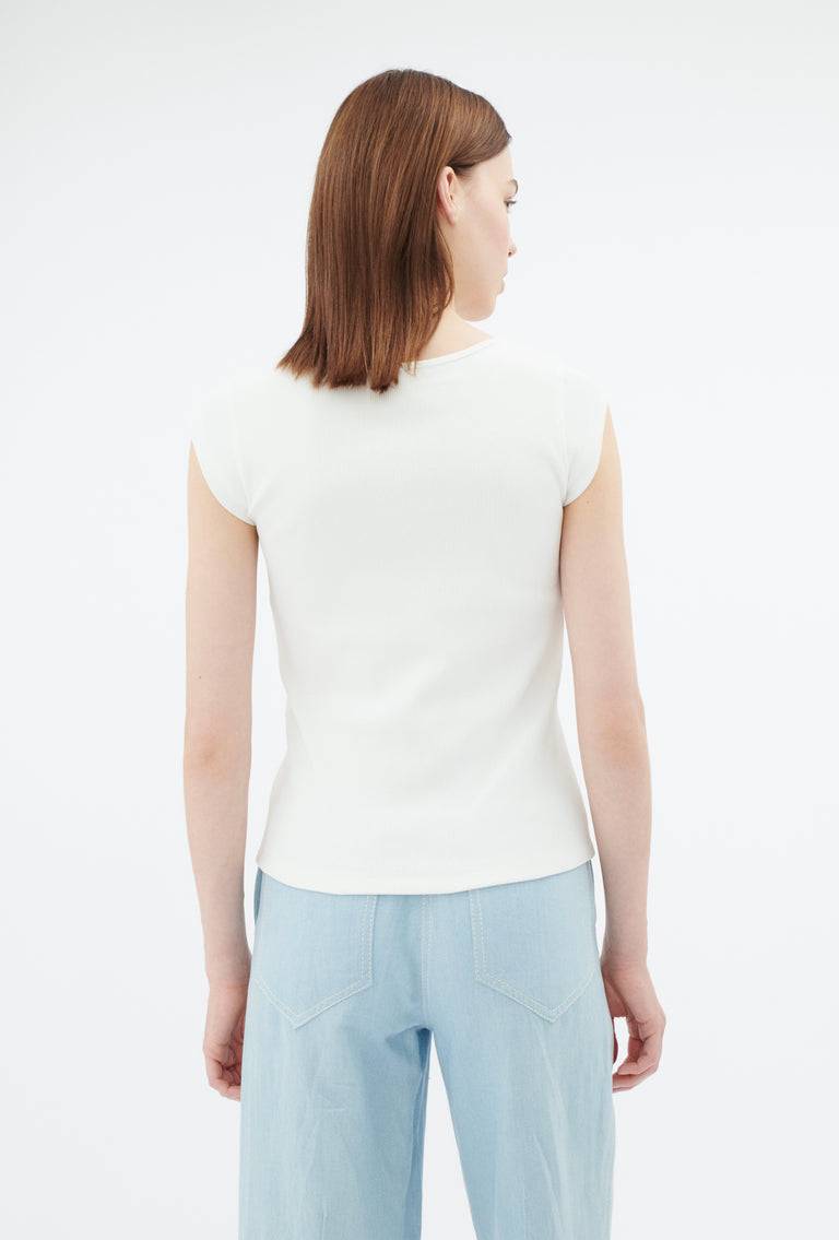 Odeeh Organic Cotton Rib T-Shirt, Milk Vatertagsangebot