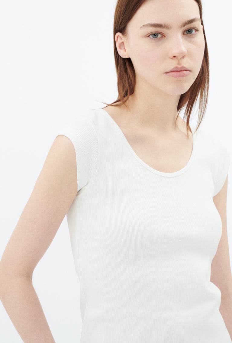 Odeeh Organic Cotton Rib T-Shirt, Milk Vatertagsangebot