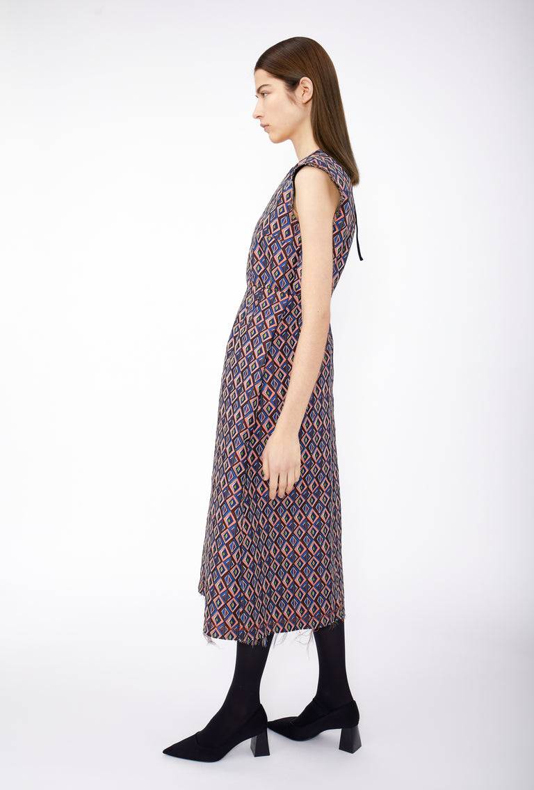 Odeeh Ethno Rhombs Kleid, Sapphire Lagerräumung