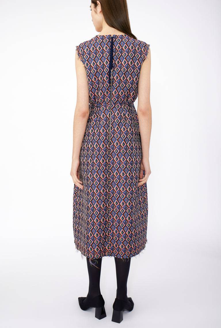 Odeeh Ethno Rhombs Kleid, Sapphire Lagerräumung