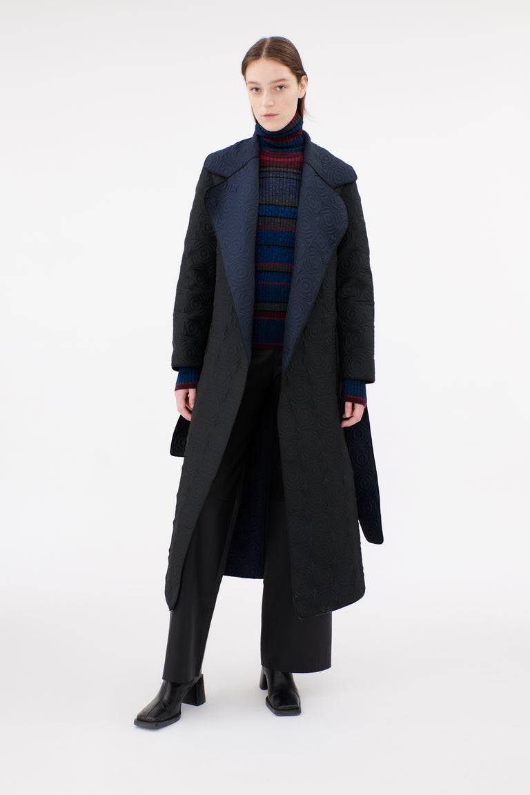Odeeh Placed Stripe Wool Pullover, Vermillion Bestseller