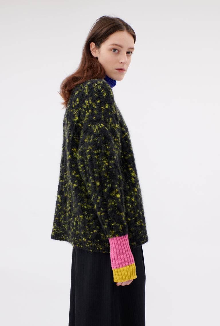 Odeeh Color Block Patch Pullover, Dark Moss Kauf eins, bekomm eins gratis
