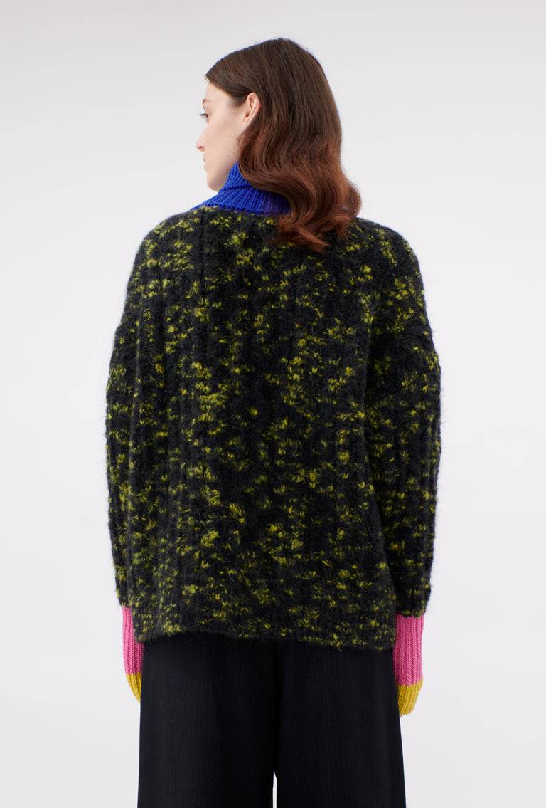 Odeeh Color Block Patch Pullover, Dark Moss Kauf eins, bekomm eins gratis