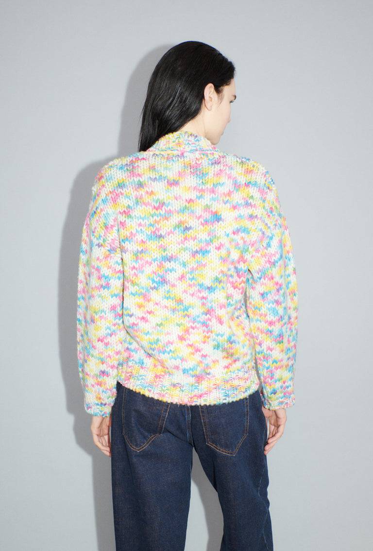 Odeeh Multicolour Printed Wool Cardigan, Candy Letzter Tag