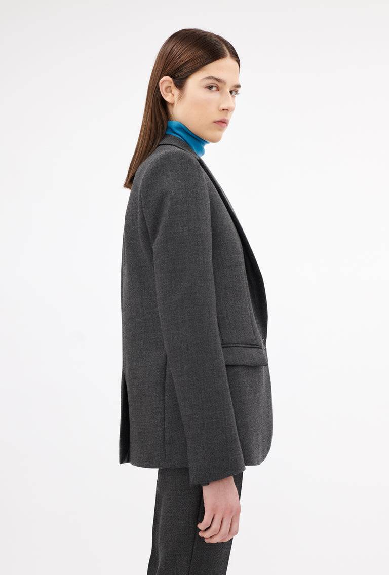 Odeeh Savile Row Wool Pique Blazer, Charcoal Zeitbegrenzte Promotion