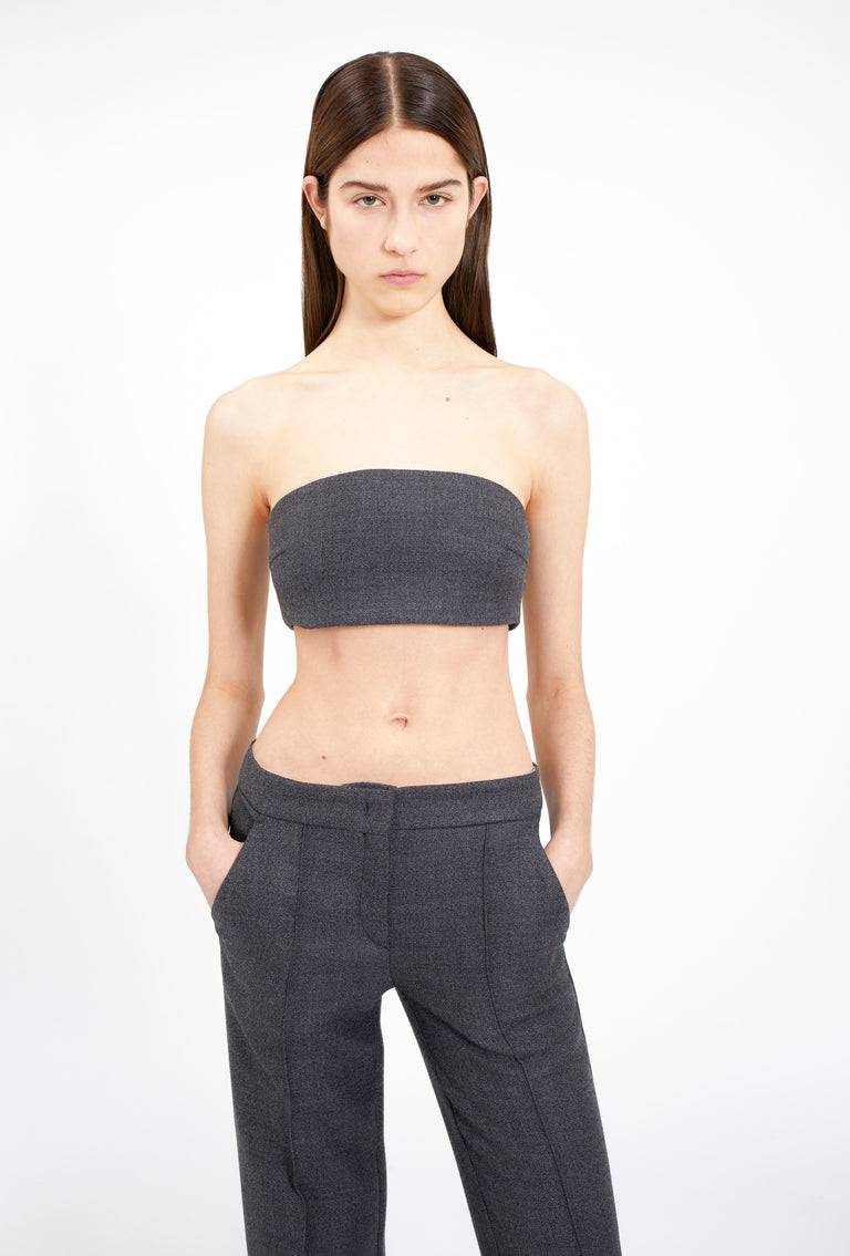 Odeeh Savile Row Wool Pique Top, Charcoal Vierteljährliche Förderung