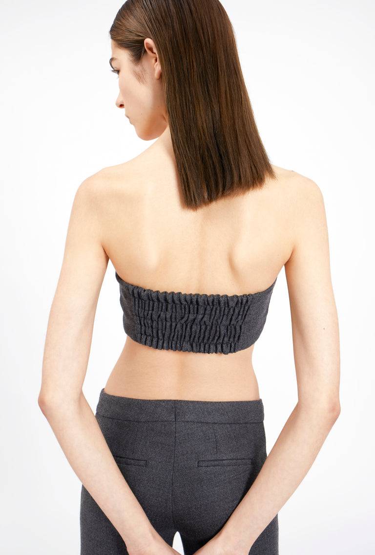 Odeeh Savile Row Wool Pique Top, Charcoal Vierteljährliche Förderung