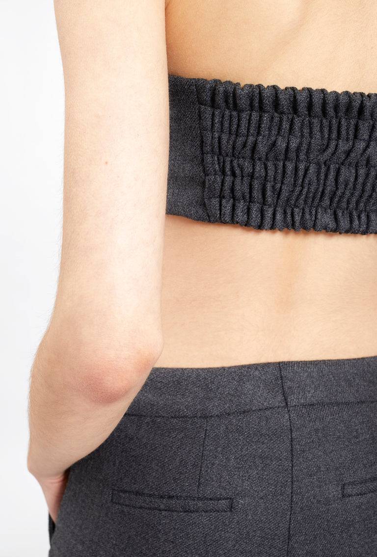 Odeeh Savile Row Wool Pique Top, Charcoal Vierteljährliche Förderung