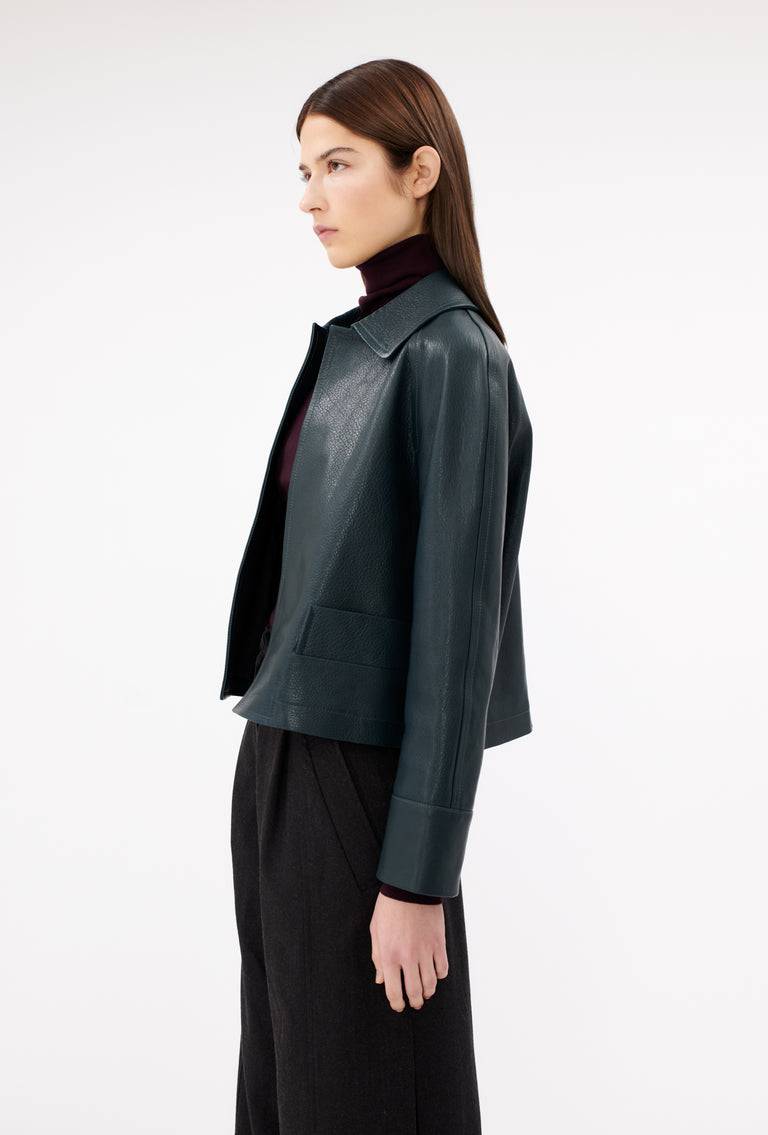 Odeeh Grain Nappa Jacke, Night Forest Im Verkauf