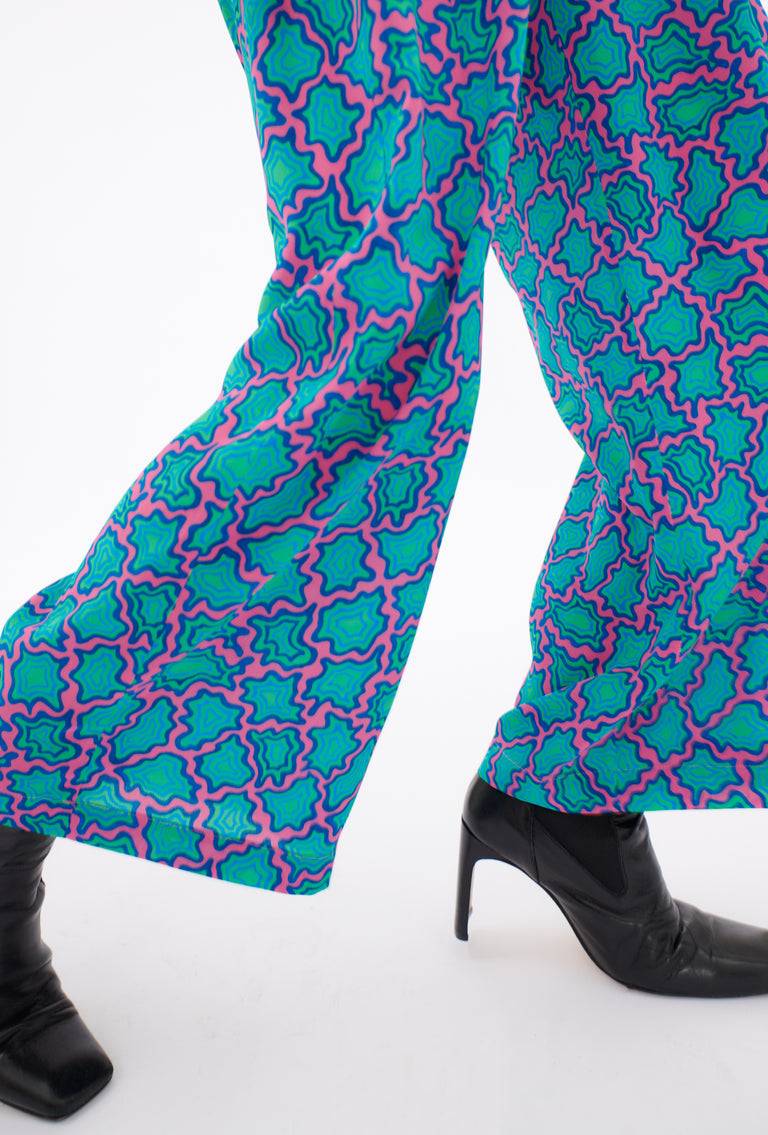 Odeeh Memphis Achats Crepe de Chine Hose, Carribean Green Verkauf