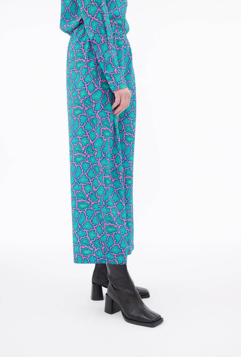 Odeeh Memphis Achats Crepe de Chine Hose, Carribean Green Verkauf