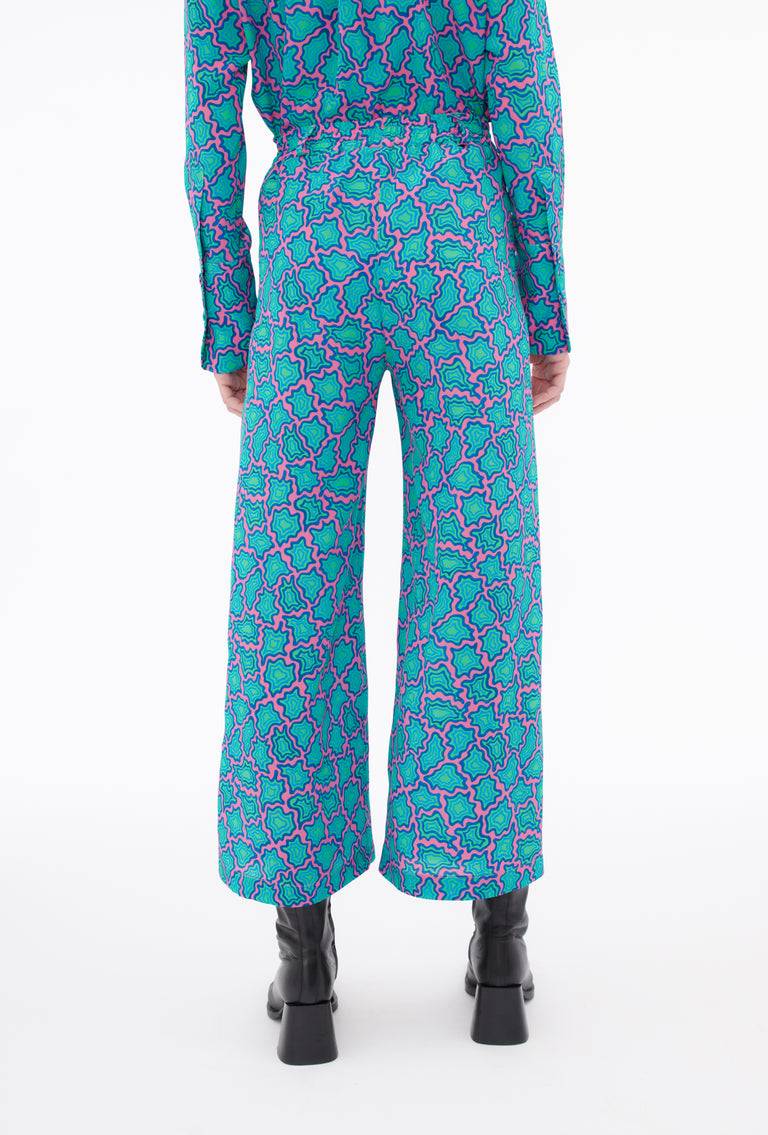 Odeeh Memphis Achats Crepe de Chine Hose, Carribean Green Verkauf