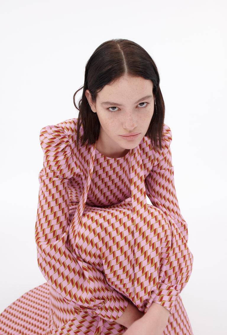 Odeeh Diagonal Waves Kleid, Candy Hotsell