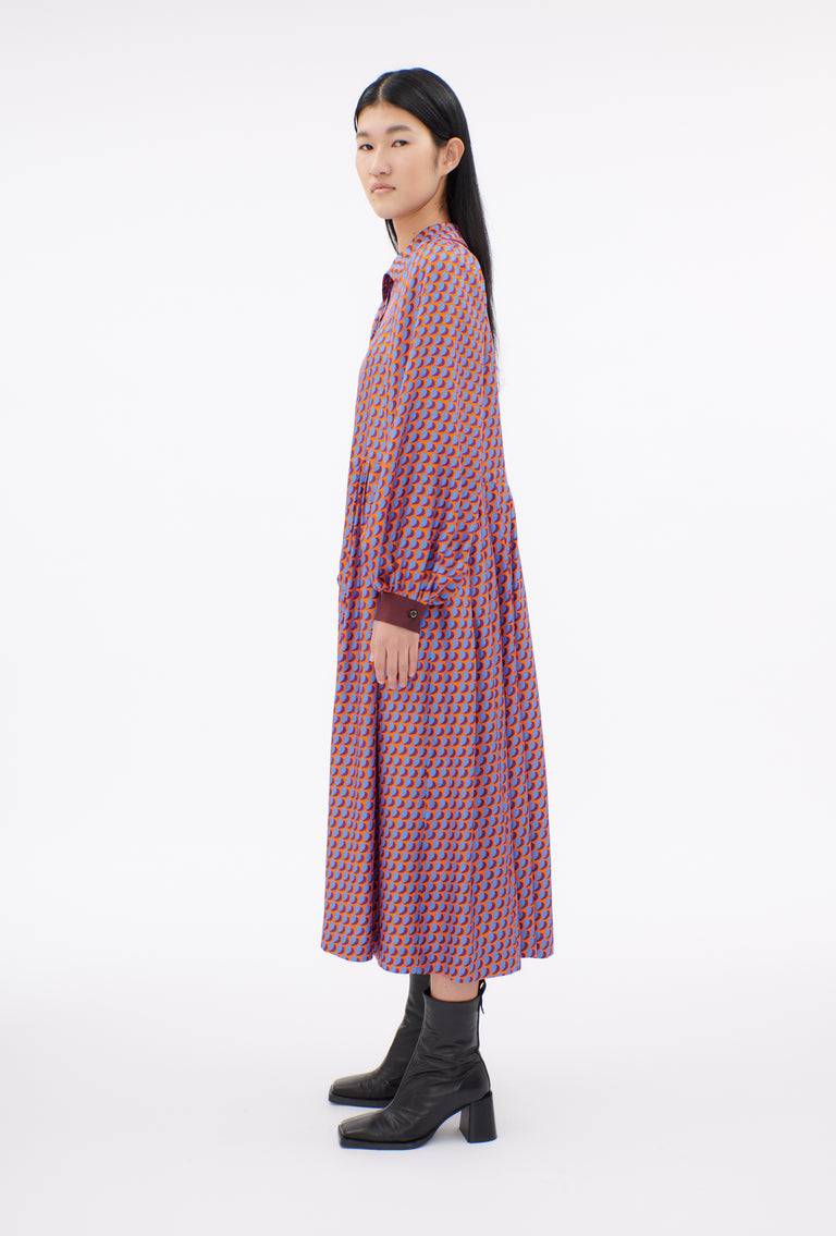Odeeh Baisers Silk Twill Kleid, Cobalt im Angebot