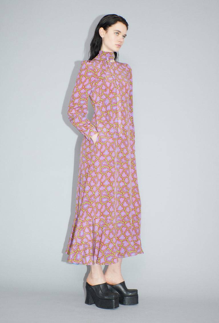 Odeeh Memphis Achats Crepe de Chine Kleid, Periwinkle Blue Schlussverkauf