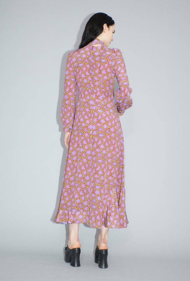 Odeeh Memphis Achats Crepe de Chine Kleid, Periwinkle Blue Schlussverkauf