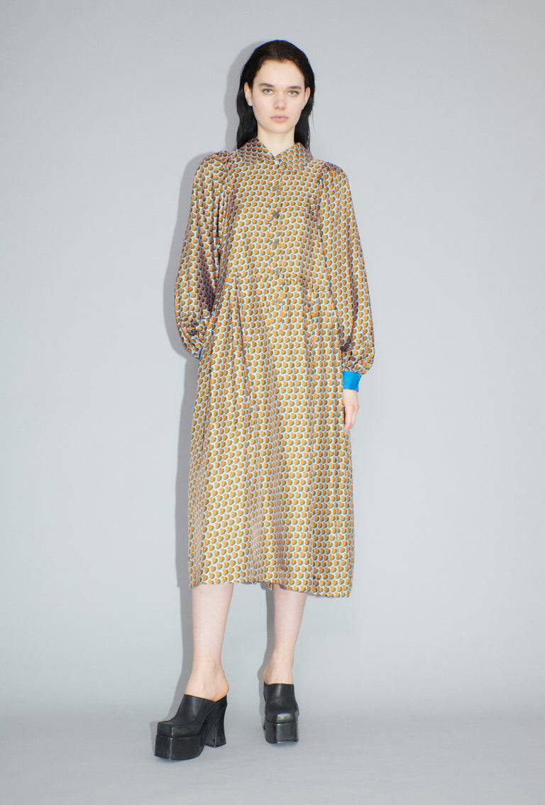 Odeeh Baisers Silk Twill Kleid, Saffran Günstiger Verkauf
