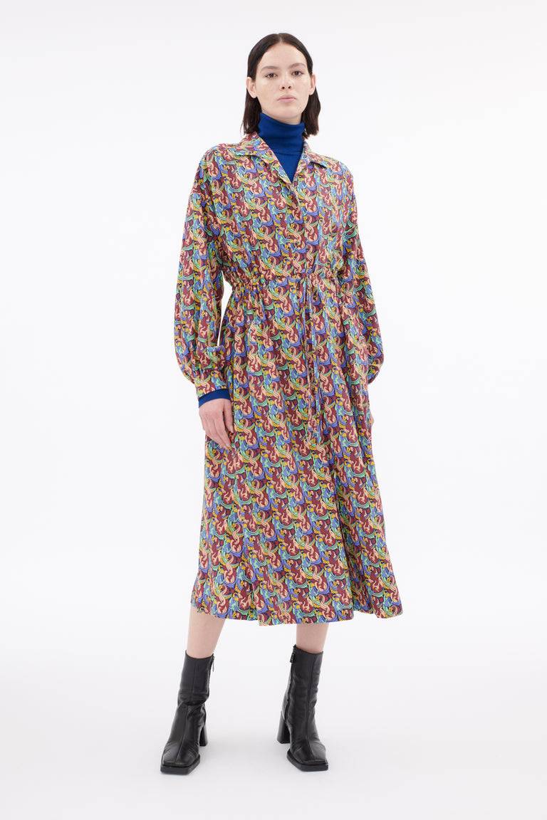 Odeeh Mermaids Heavy Crepe De Chine Kleid, Laguna Meist gekauft