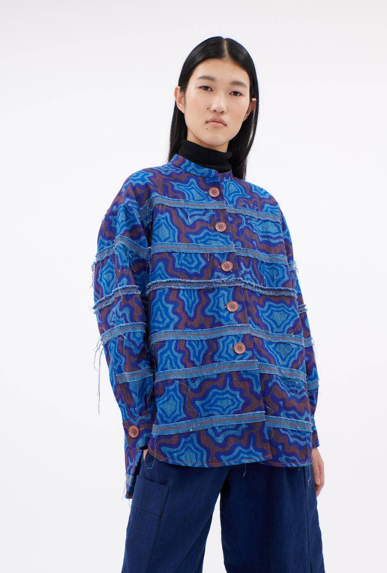 Odeeh Achats, Big Bluse, Light Indigo Fabrikpreis