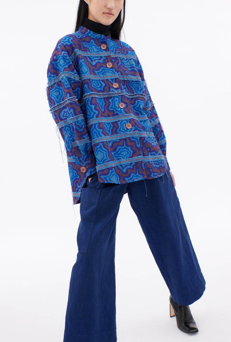 Odeeh Achats, Big Bluse, Light Indigo Fabrikpreis