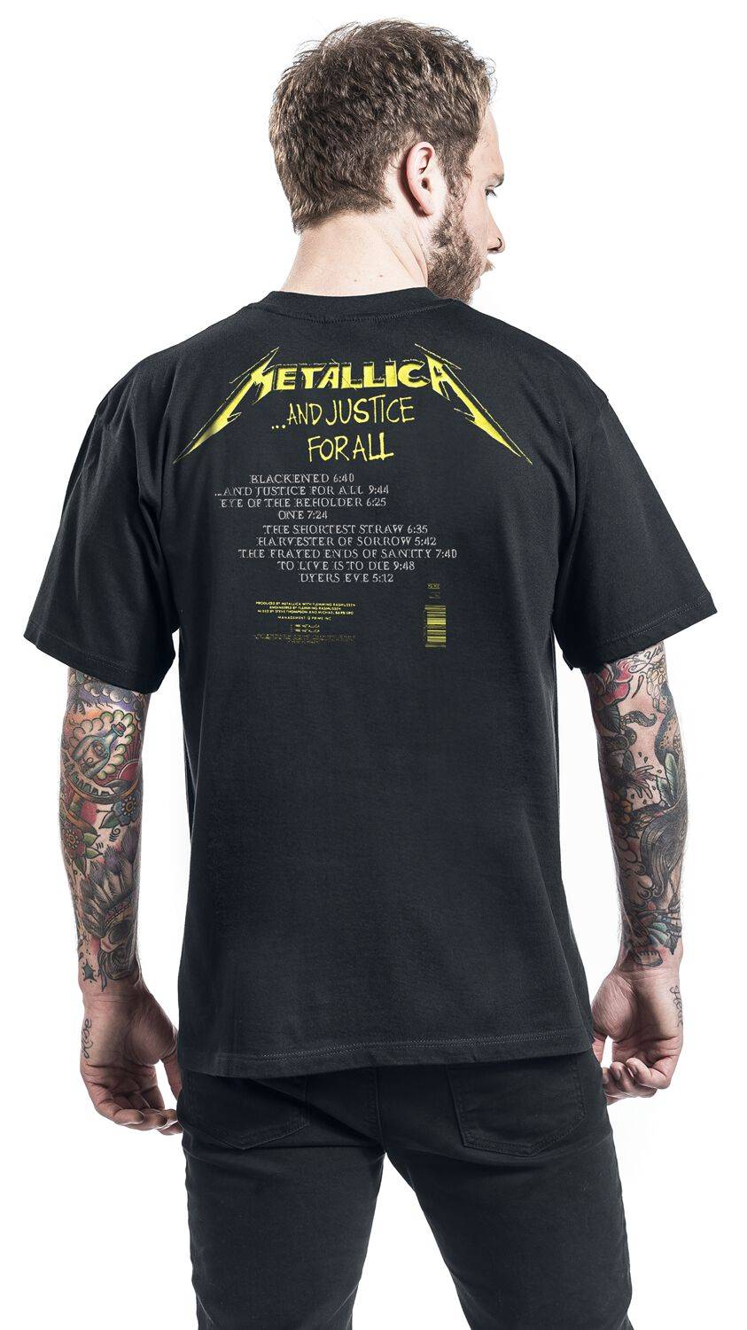 EMP " And Justice For All - Tracklist" T-Shirt schwarz von Metallica Begrenzte Freigabe