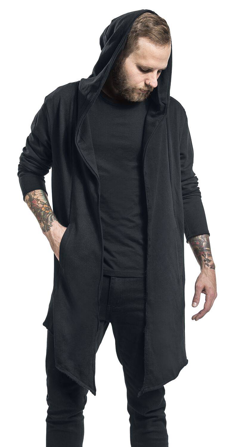 EMP "Long Hooded Open Edge Cardigan" Cardigan schwarz von Urban Classics Auslauf