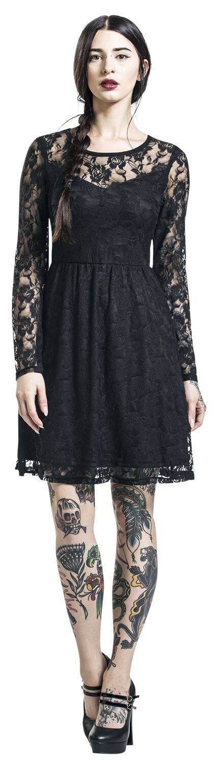 EMP "Lace Dress" Kurzes Kleid schwarz von Gothicana by EMP Saisonschlussverkauf