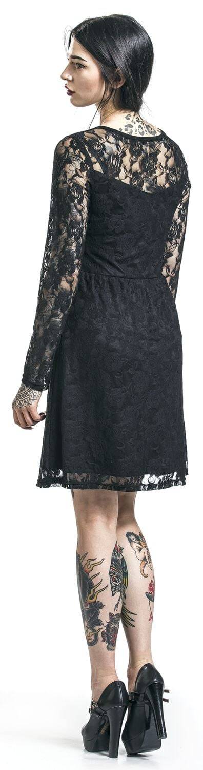 EMP "Lace Dress" Kurzes Kleid schwarz von Gothicana by EMP Saisonschlussverkauf