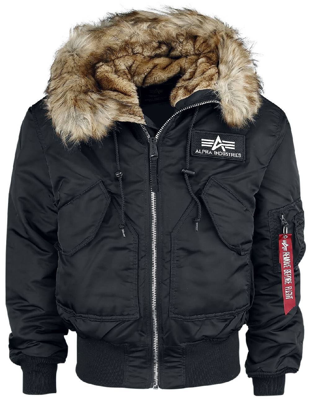 EMP "45P Hooded Custom" Winterjacke schwarz von Alpha Industries Begrenztes Angebot