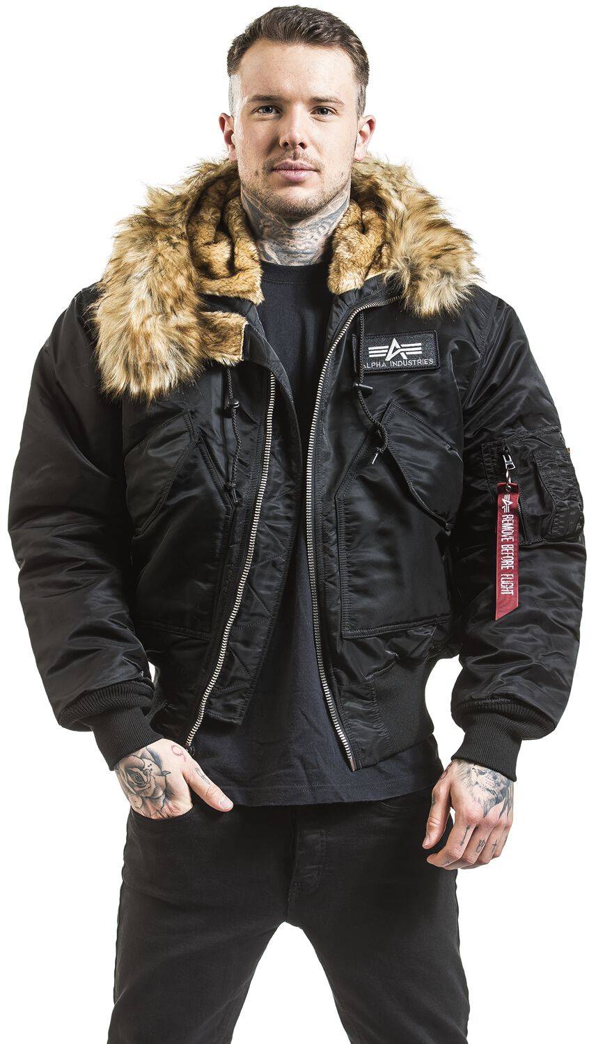EMP "45P Hooded Custom" Winterjacke schwarz von Alpha Industries Begrenztes Angebot