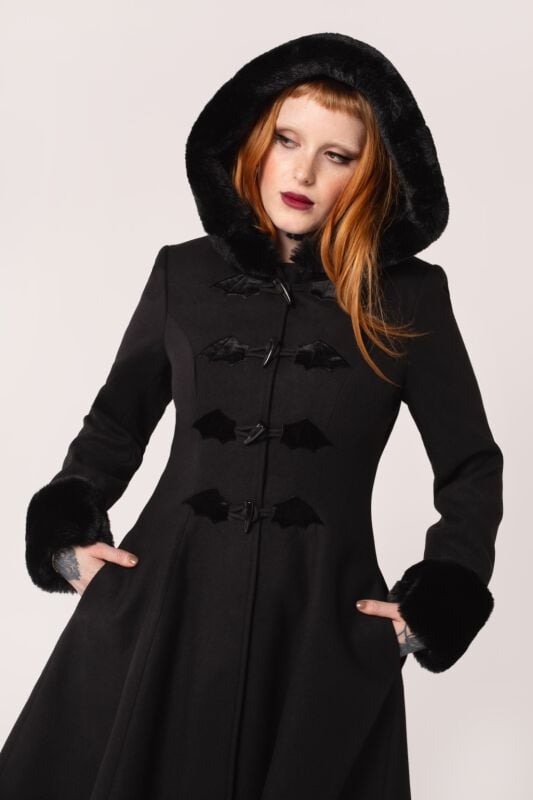 EMP "Batilda Coat" Mantel schwarz von Hell Bunny Preisnachlass