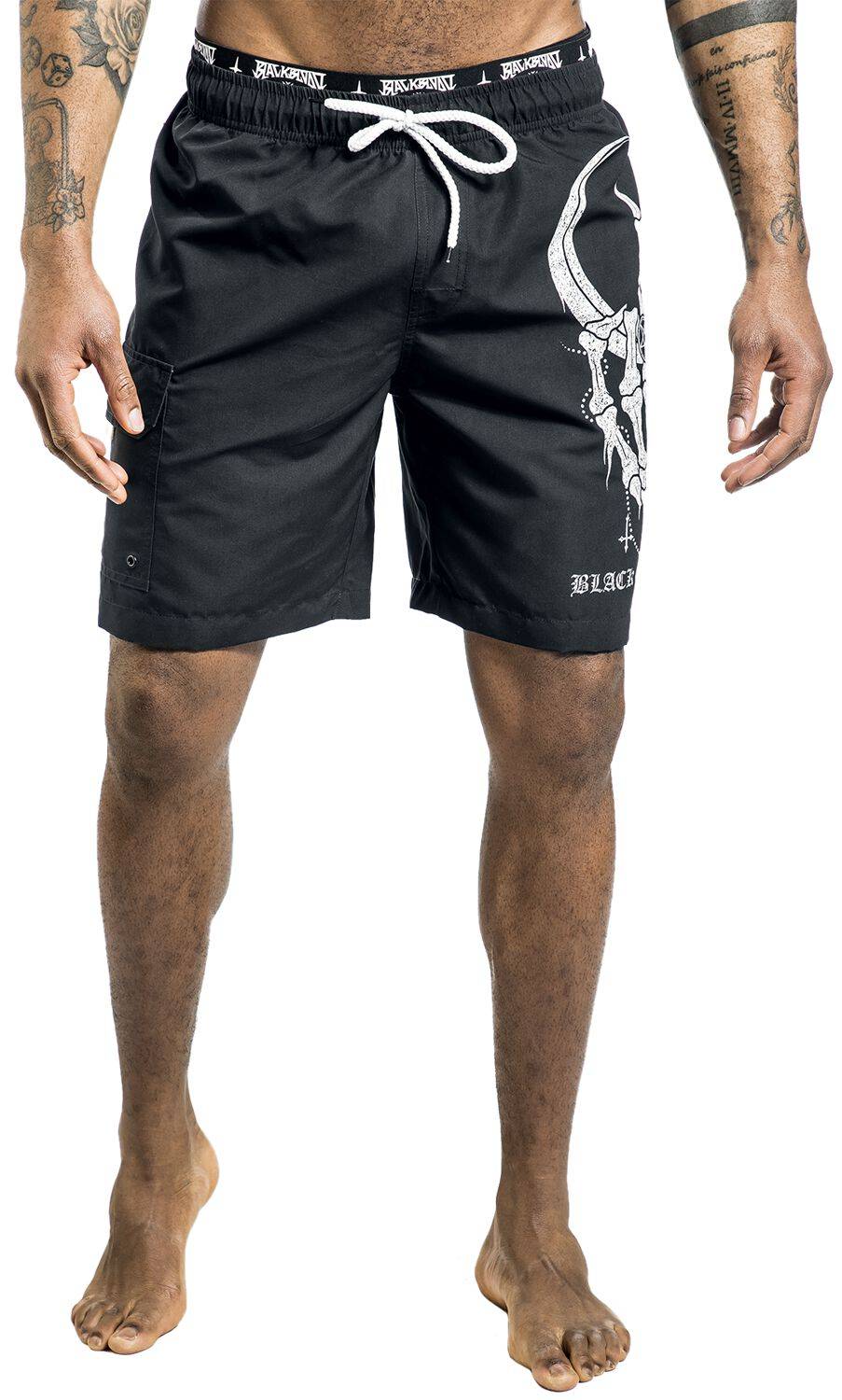 EMP Badeshort schwarz von Gothicana by EMP Kostenlose Rückgabe