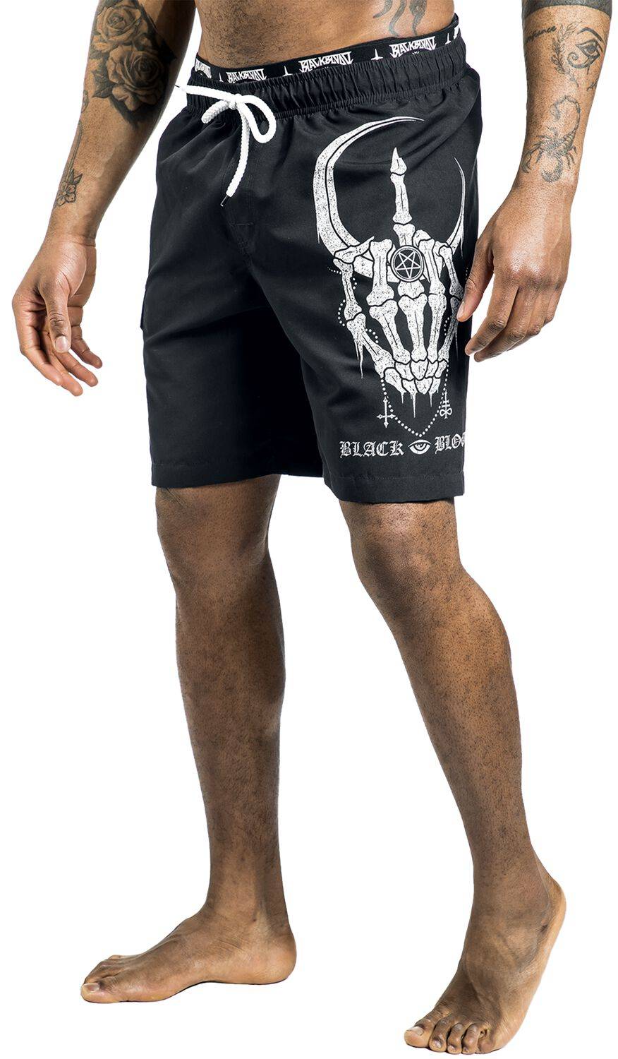 EMP Badeshort schwarz von Gothicana by EMP Kostenlose Rückgabe