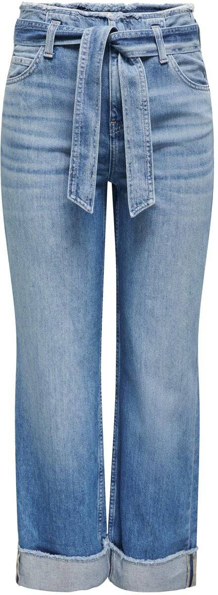 EMP "Onlmaddie Ex HW Wide Belt Fold UP DNM" Jeans blau von Only 50% Rabatt mit kostenlosem Versand